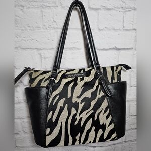 Dana Buchman Zebra Print Tote Bag In Excellent Condition